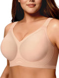 Wireless Bras for Women, B–D Cups, Everyday Light Support, W-Shaped Jelly Support, Side-Smoothing U-Back, Wide Straps