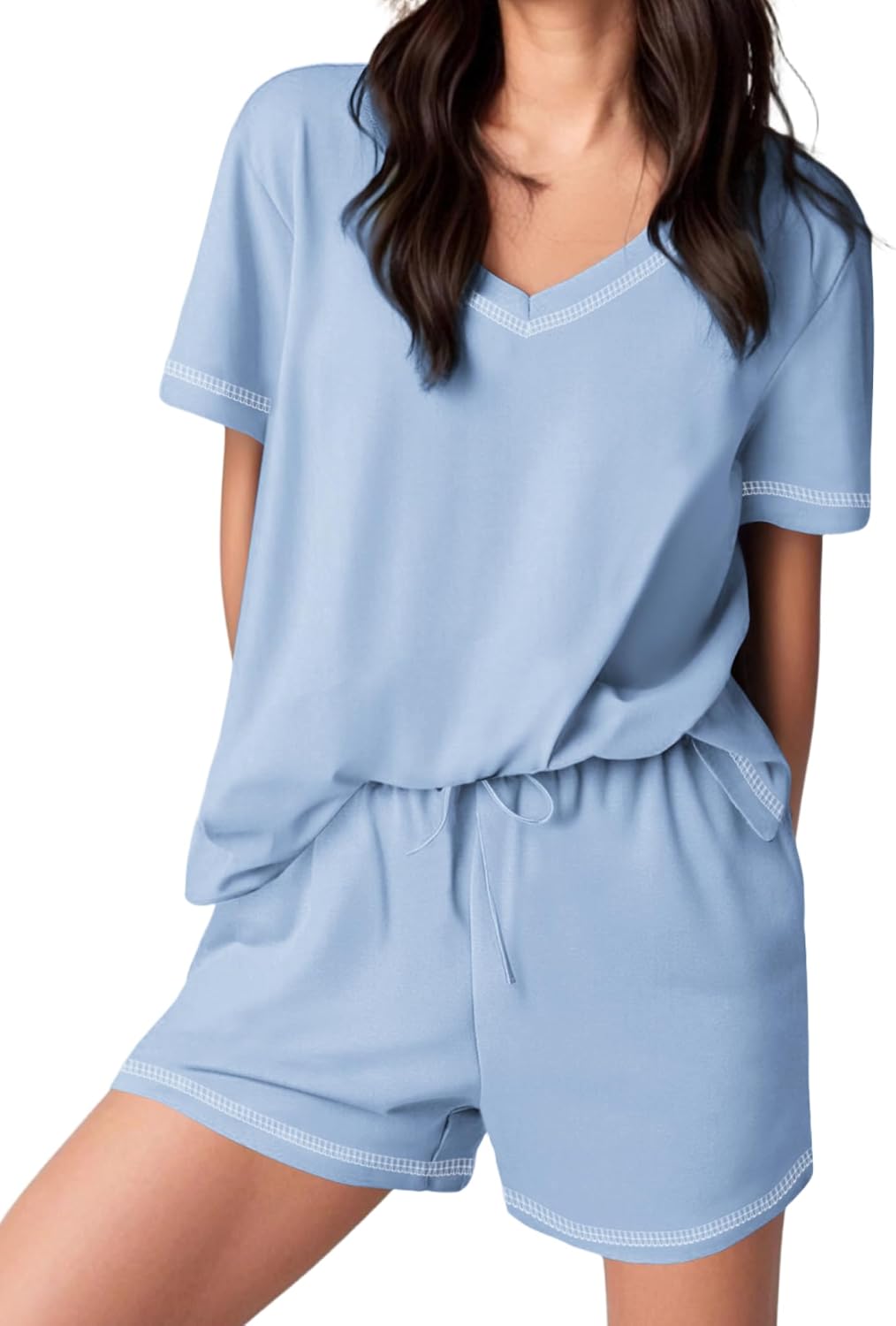 Women's Cotton Pajama Set with Pockets Soft Comfortable Sleepwear
