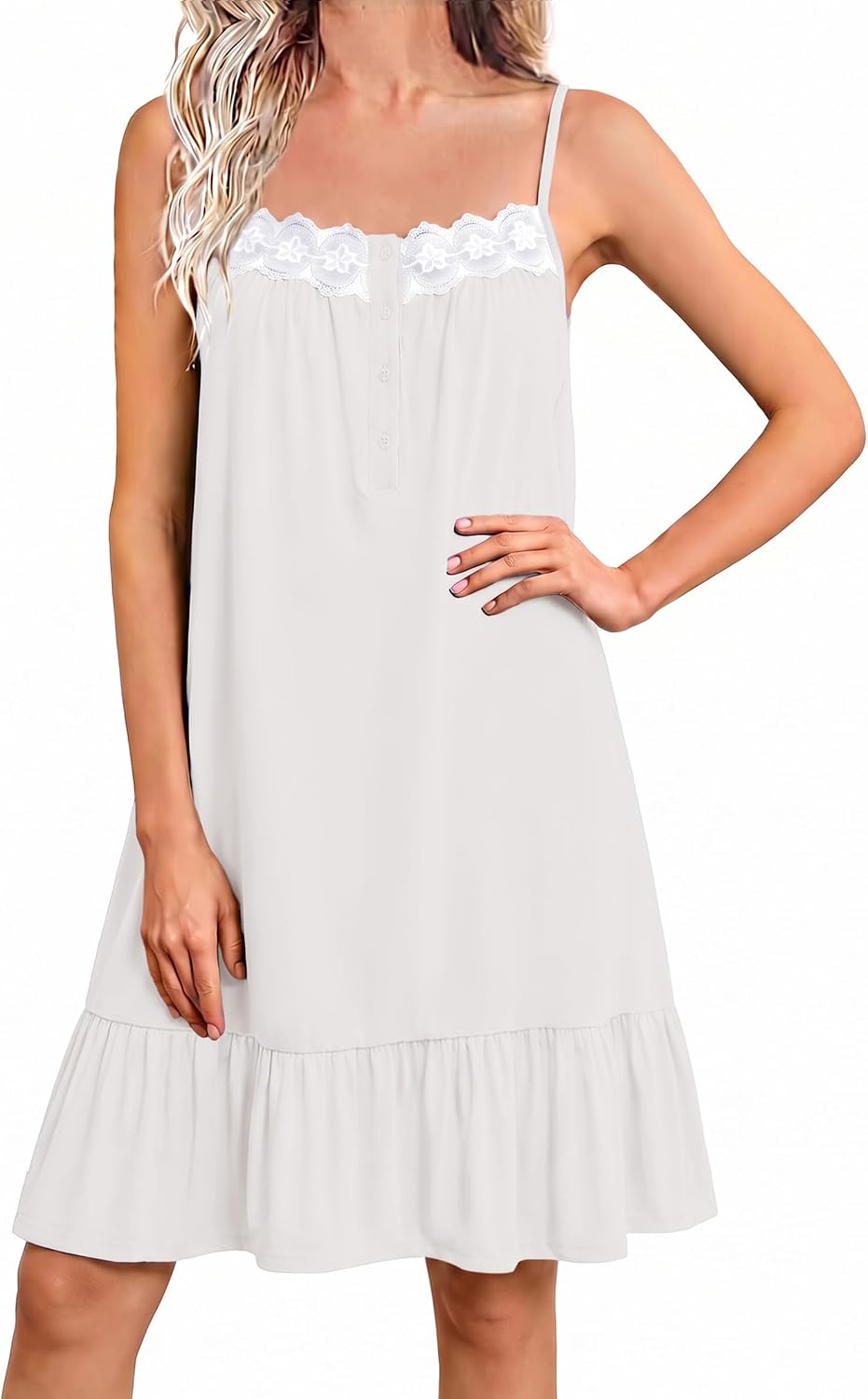 Women's Sleeveless Nightdress Casual Comfortable Nightgown Sleepwear