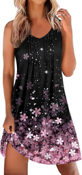 Women's Sleeveless Pleated Nightgown Casual Chemise Sleepwear