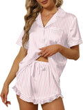 Women's Ruffle Pajama Set Soft Comfortable Loungewear