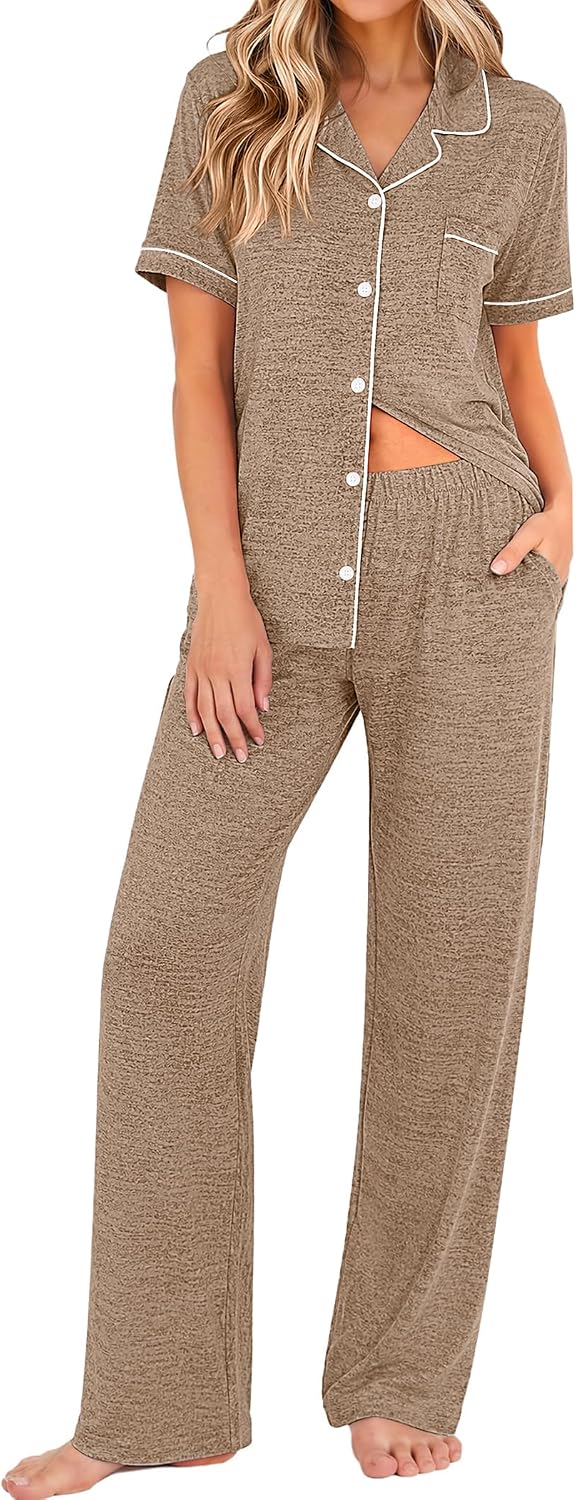 Women's Long Sleeve Pajama Lounge Set Soft Comfortable Homewear