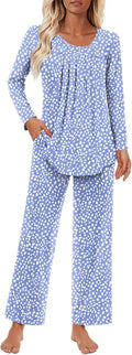 Women's Long Sleeve Printed Pajama Set Soft Comfortable Loungewear