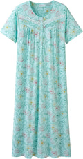 Women's Cotton Short Sleeve Nightgown Soft Comfortable Nightdress