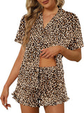 Women's Leopard Print Pajama Set Comfortable Casual Nightwear