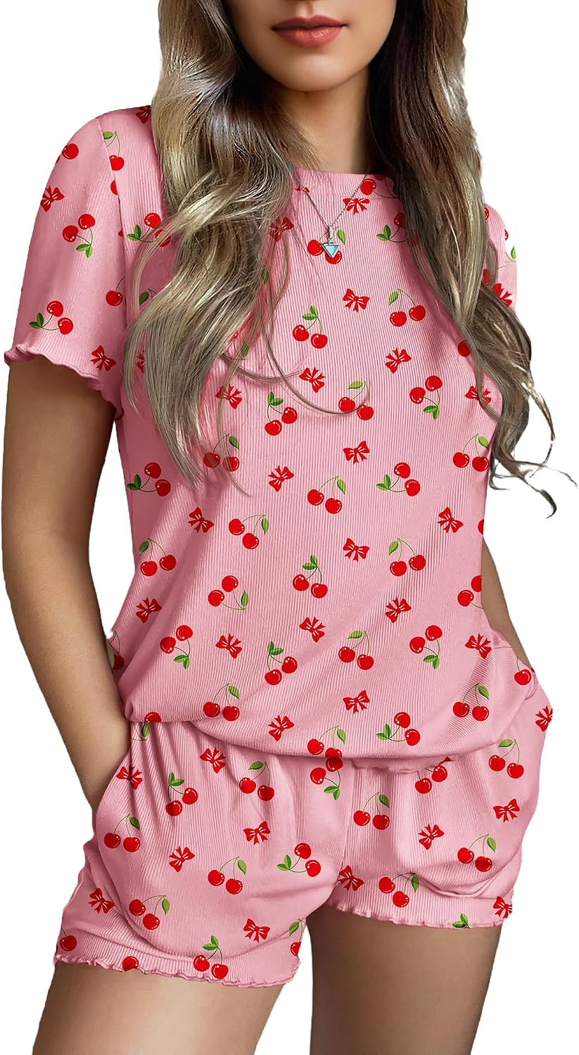 Women's Colorful Pattern Pajama Set Comfortable Casual Sleepwear
