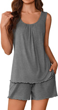 Women's Viscose Sleeveless Sleepwear with Pockets Soft Comfortable Nightwear